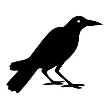 Raven silhouette, icon. Illustrazione stock