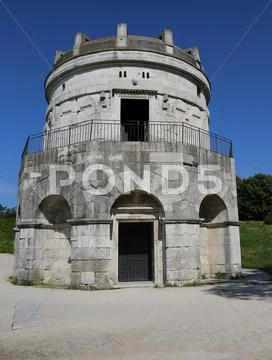 Ravenna Italy Entrance to the ancient Mausoleum of Theoderic Stock Photos