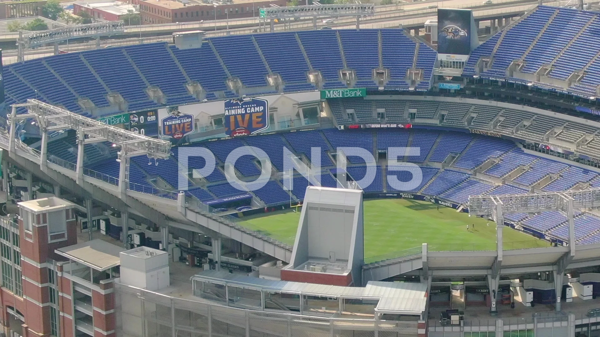 A view from some of the empty seats at M&T Bank Stadium