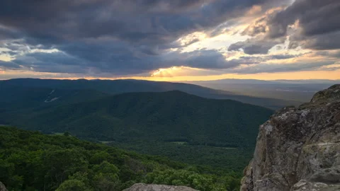 Ravens Roost Overlook Sunset Fast Timelapse Stock Footage 247922196