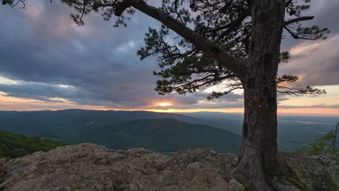 Ravens Roost Overlook Sunset Fast Stock Footage 248197828