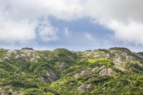 Ravine with eroding mountains Stock Photos