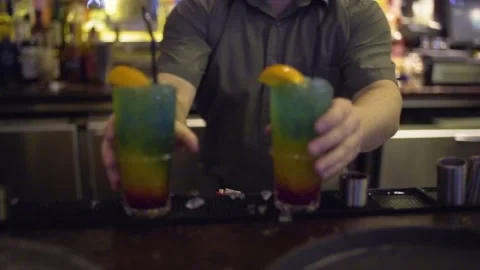 Raving Rainbow cocktail Vídeo Stock 132977062
