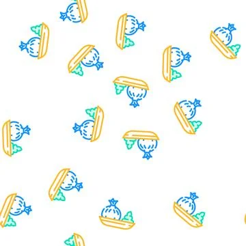 Ravioli dish with wasabi vector seamless pattern Stock Illustration