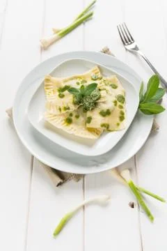 Ravioli with herbs Stock Photos