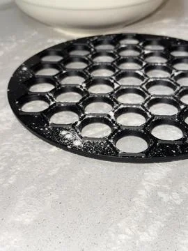 Ravioli Mold with Flour on Table Stock Photos