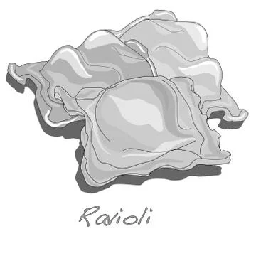 Ravioli pasta isolated Stock Illustration