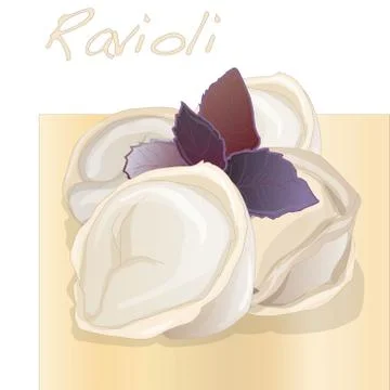 Ravioli pasta isolated Stock Illustration