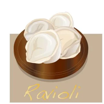 Ravioli pasta set vector Stock Illustration