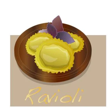Ravioli pasta set vector Stock Illustration