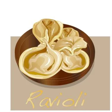 Ravioli pasta set vector Stock Illustration