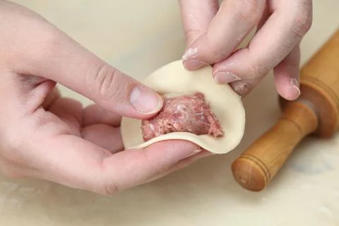 Ravioli preparation Stock Photos