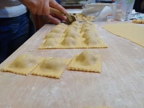 Ravioli preparation  Stock Photos
