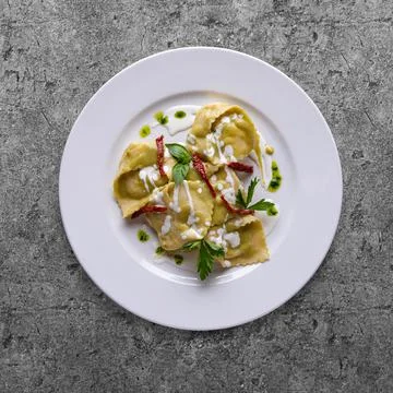 Ravioli with sauce Stock Photos
