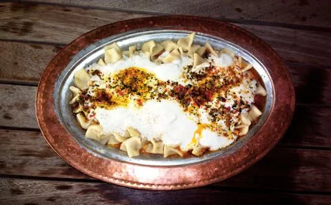 Ravioli with yogurt Stock Photos