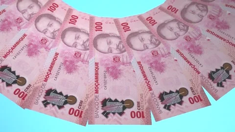 Ravishing Looping Design 100 Metical Curency of Mozambique Vídeo Stock 306828533