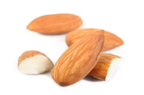 Raw almond nut Stock Photos