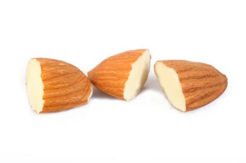 Raw almond nuts Stock Photos