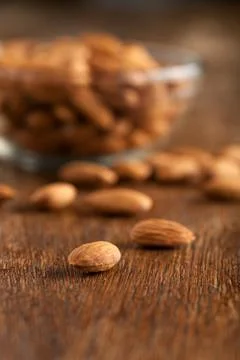 Raw Almonds Macro Stock Photos