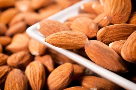 Raw almonds Stock Photos