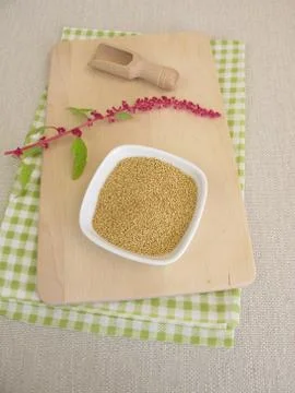 Raw amaranth seeds Stock Photos