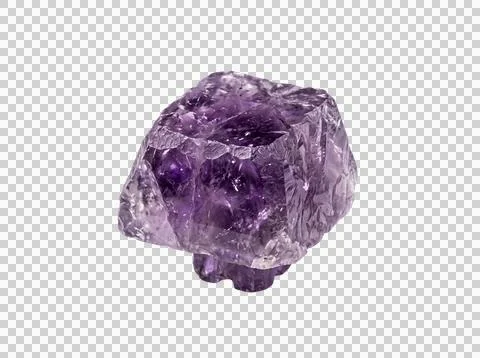 Raw amethyst crystal geode chunk representing natural mineral and gemstone. Stock Photos
