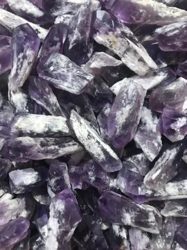 Raw amethyst crystals Stock Photos