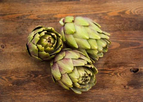 Raw Artichokes Stock Photos
