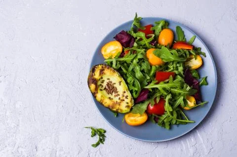 Raw arugula with vegetables Stock-Fotos