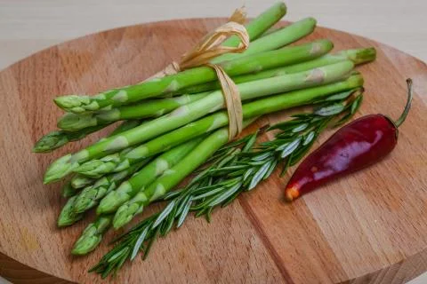 Raw asparagus Stock Photos