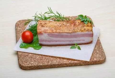 Raw bacon Foto stock