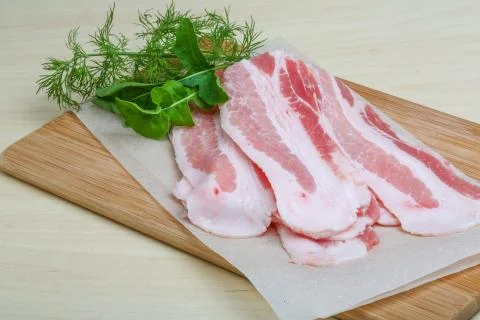 Raw bacon Stock Photos