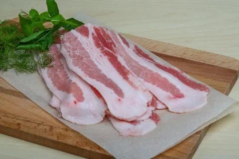 Raw bacon Stock Photos