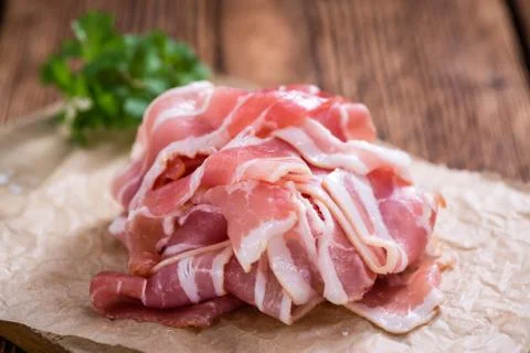 Raw Bacon slices Stock Photos