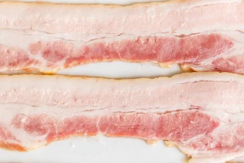 Raw bacon strips slices Stock Photos