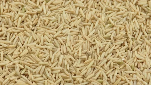 Raw Basmati rice cereal grains. rotating video Stock Footage 151759796