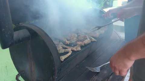 Raw BBQ Meat Stock Footage 159759323