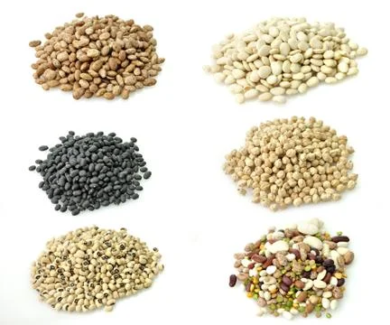 Raw beans collection Stock Photos
