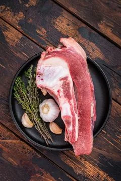 Raw beef bone with thick meat attached, butcher style cut ideal for roastin.. Stock Photos