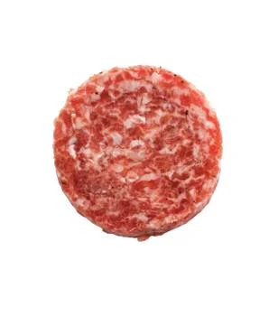 Raw beef burger Stock Photos