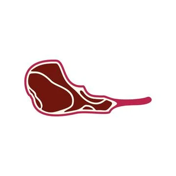 Raw beef cut with bone illustration Stock Illustration