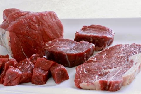 Raw beef cuts Stock Photos