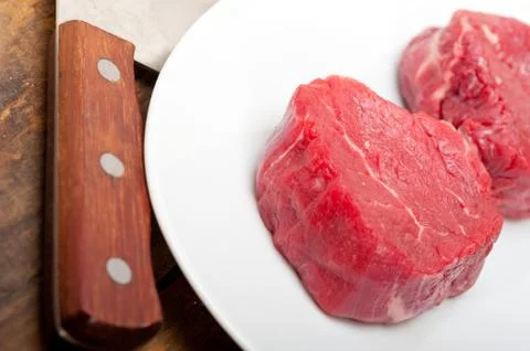 Raw beef filet mignon Stock Photos
