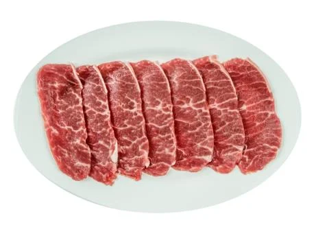 Raw beef fillets on a plate Stock Photos