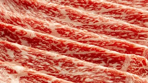 Raw Beef Marbling Close-Up Shot Stock Footage 336896248