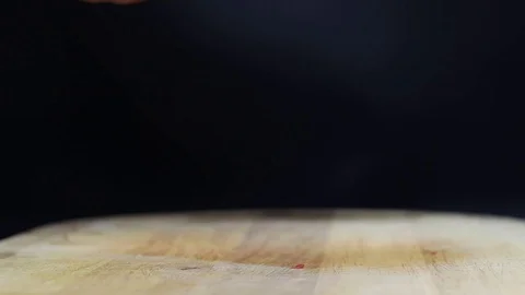 Raw beef meat on a black background Stock Footage 126573414