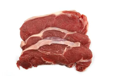 Raw beef meat isolated on a white background Stock Photos