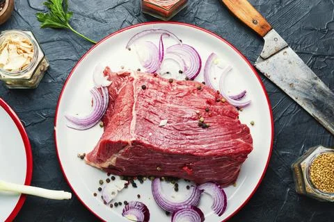 Raw beef meat Stock Photos