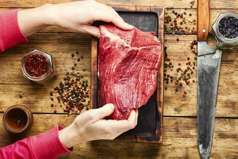 Raw beef meat Stock Photos