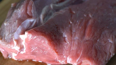 Raw beef meat rotation Video stock 88556024